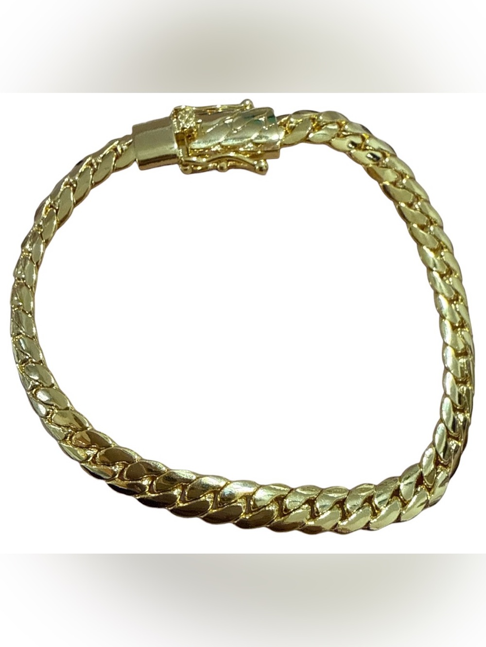 14k Stamped 8.5" 6.5mm Stamped Miami Cuban Box lock clasp